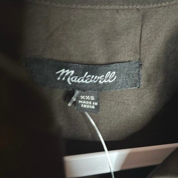 Madewell Dark Brown Cotton Sateen Shirt Dress XXS NWT Work to Weekend - Picture 7 of 9